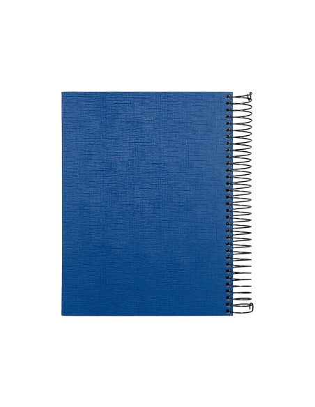 Cuaderno espiral liderpapel a5 micro papercoat tapa forrada 140h 75 gr cuadro5mm 5 bandas 6 taladros azul
