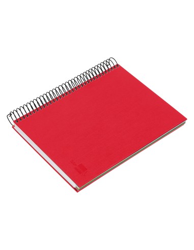 Cuaderno espiral liderpapel a5 micro papercoat tapa forrada 140h 75 gr cuadro5mm 5 bandas 6 taladros rojo