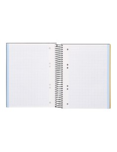 Cuaderno espiral liderpapel a5 micro papercoat tapa forrada 140h 75 gr cuadro5mm 5 bandas 6 taladros negro