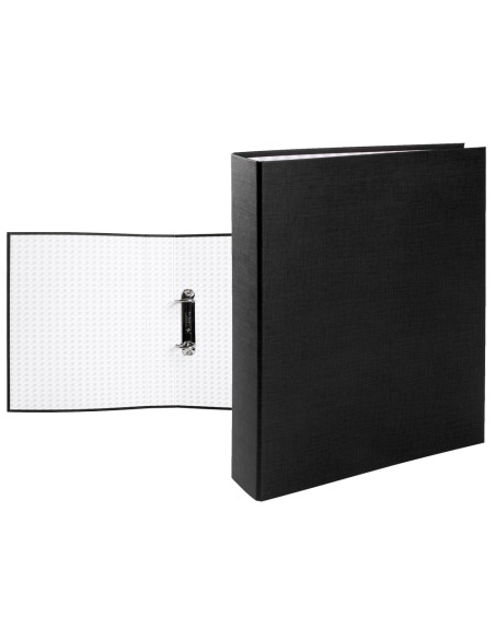 Carpeta de 2 anillas 40mm mixtas liderpapel folio carton forrado paper coat plastico negra