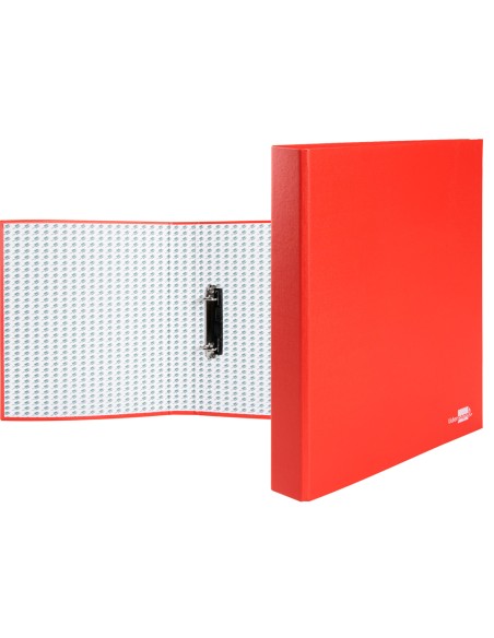 Carpeta de 2 anillas 25mm mixtas liderpapel folio carton forrado paper coat compresor plastico roja