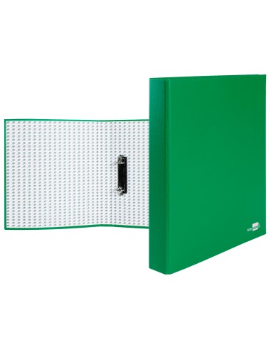 Carpeta de 2 anillas 25mm mixtas liderpapel folio carton forrado paper coat compresor plastico verde
