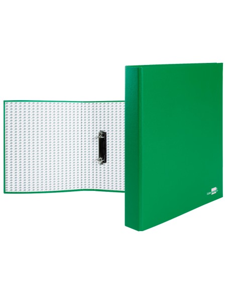 Carpeta de 2 anillas 25mm mixtas liderpapel folio carton forrado paper coat compresor plastico verde