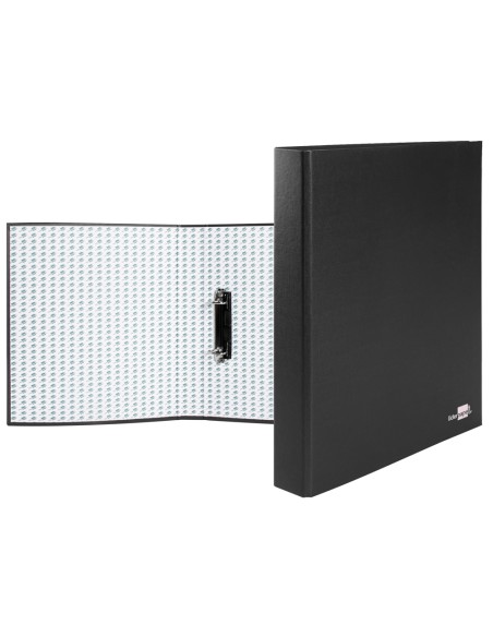 Carpeta de 2 anillas 25mm mixtas liderpapel folio carton forrado paper coat plastico negra