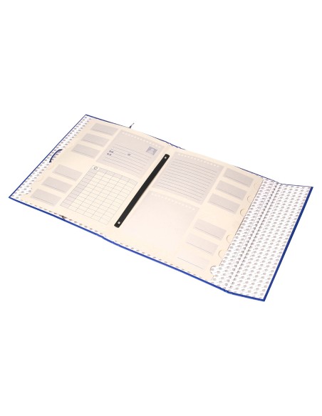 Carpeta clasificadora liderpapel 12 departamentos folio prolongado carton forrado azul