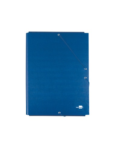 Carpeta liderpapel gomas folio 3 solapas carton forrado azul