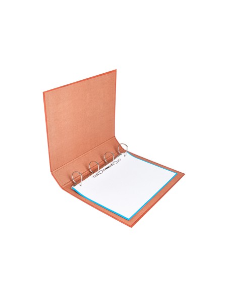 Carpeta de 4 anillas 40mm mixtas liderpapel folio carton cuero forrado compresor plastico