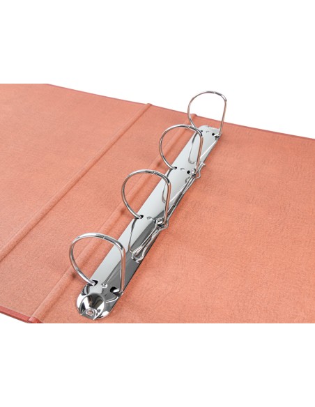 Carpeta de 4 anillas 40mm mixtas liderpapel folio carton cuero forrado compresor plastico