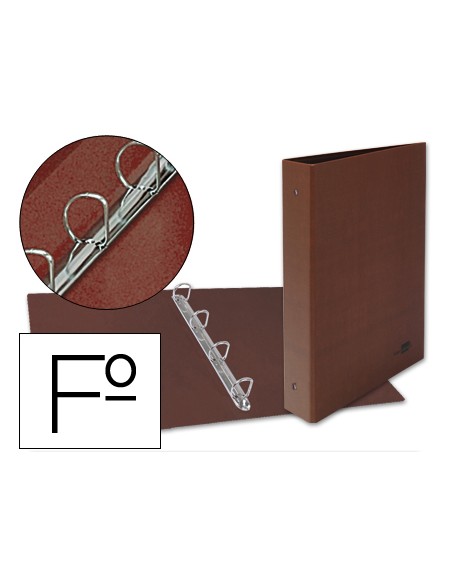 Carpeta de 4 anillas 40mm mixtas liderpapel folio carton cuero forrado compresor plastico
