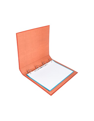 Carpeta de 4 anillas 25mm mixtas liderpapel folio carton cuero forrado compresor plastico