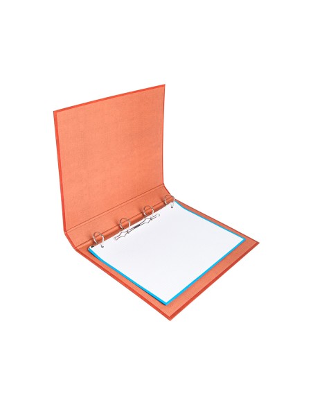 Carpeta de 4 anillas 25mm mixtas liderpapel folio carton cuero forrado compresor plastico