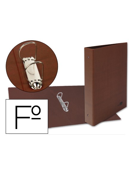 Carpeta de 2 anillas 25mm mixtas liderpapel folio carton cuero forrado compresor plastico