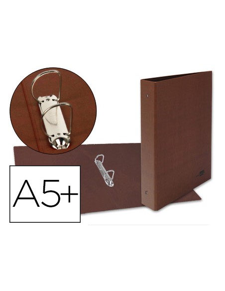 Carpeta de 2 anillas 25mm mixtas liderpapel cuarto carton cuero forrado compresor plastico