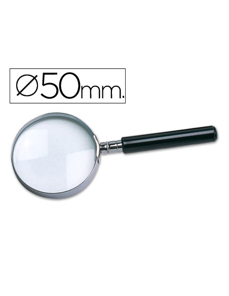 Lupa q connect cristal aro metalico mango plastico negro 50 mm