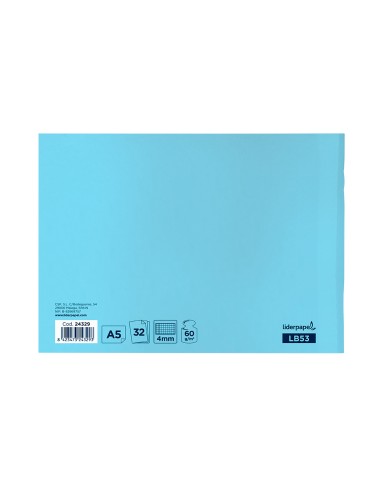 Libreta liderpapel smart a5 apaisado 32h 60g m2 cuadro 4mmcon margen