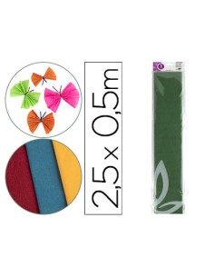 Papel crespon liderpapel 50 cm x 25m 34g m2 verde oliva