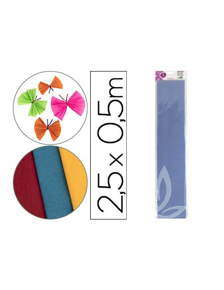 Papel crespon liderpapel 50 cm x 25m 34g m2 celeste