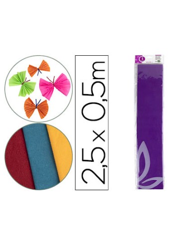 Papel crespon liderpapel 50 cm x 25m 34g m2 violeta