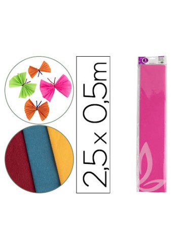 Papel crespon liderpapel 50 cm x 25m 34g m2 rosa