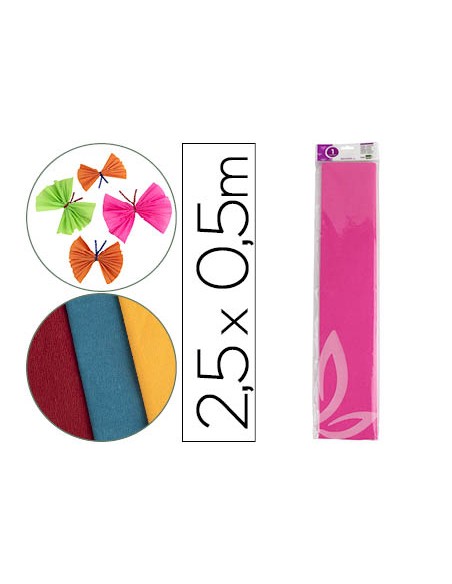 Papel crespon liderpapel 50 cm x 25m 34g m2 rosa