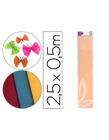 Papel crespon liderpapel 50 cm x 25m 34g m2 salmon