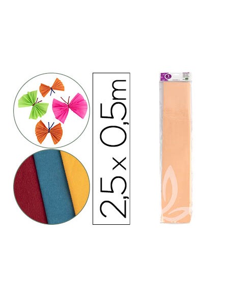 Papel crespon liderpapel 50 cm x 25m 34g m2 salmon