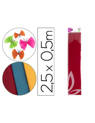 Papel crespon liderpapel 50 cm x 25m 34g m2 rojo