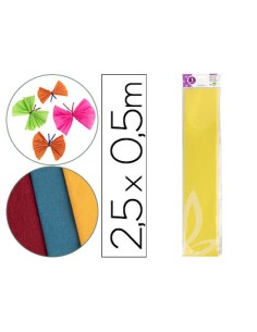 Papel crespon liderpapel 50 cm x 25m 34g m2 amarillo