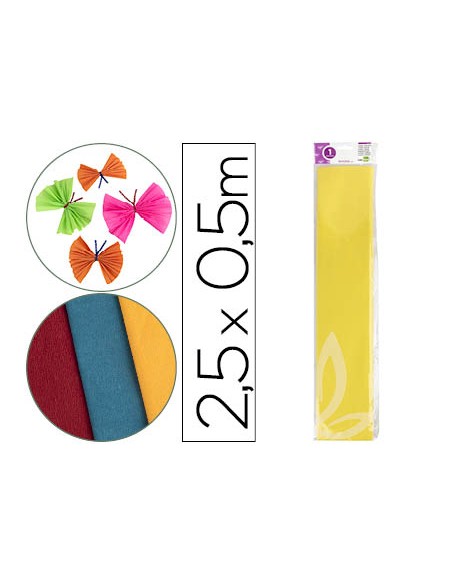 Papel crespon liderpapel 50 cm x 25m 34g m2 amarillo