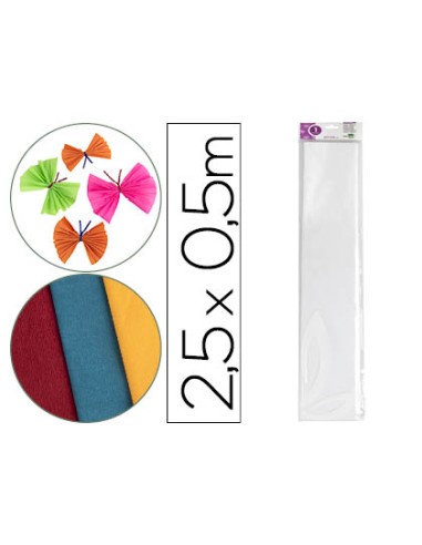 Papel crespon liderpapel 50 cm x 25m 34g m2 blanco