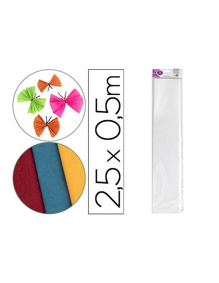 Papel crespon liderpapel 50 cm x 25m 34g m2 blanco