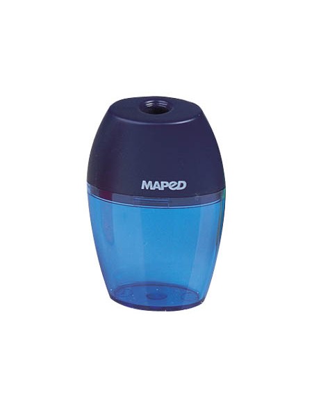 Sacapuntas maped plastico 1 uso con deposito expositor de 25 unidades