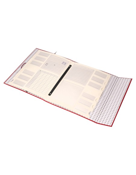 Carpeta clasificadora liderpapel 12 departamentos folio prolongado carton forrado roja