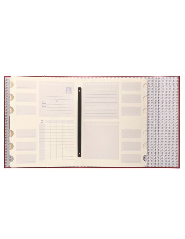 Carpeta clasificadora liderpapel 12 departamentos folio prolongado carton forrado roja