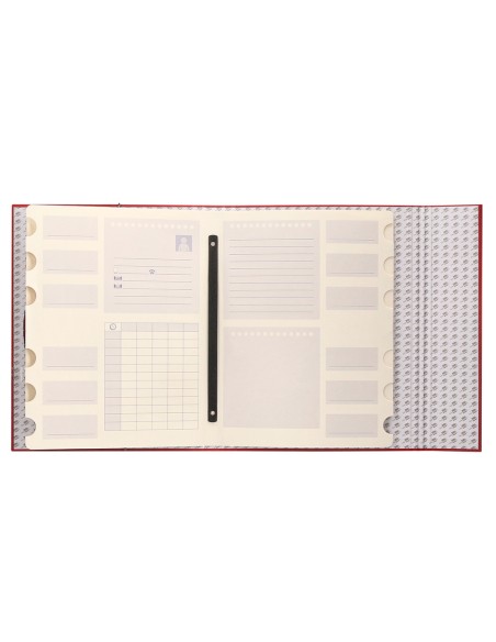 Carpeta clasificadora liderpapel 12 departamentos folio prolongado carton forrado roja