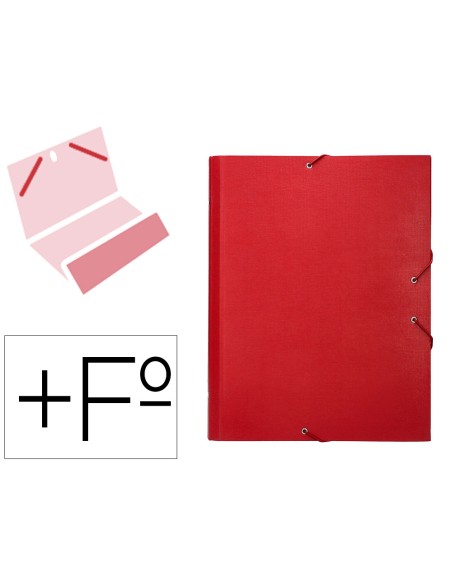Carpeta clasificadora liderpapel 12 departamentos folio prolongado carton forrado roja