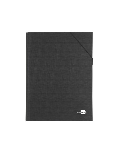Carpeta clasificadora liderpapel 12 departamentos folio prolongado carton forrado negra fuelle