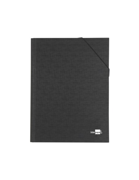 Carpeta clasificadora liderpapel 12 departamentos folio prolongado carton forrado negra fuelle