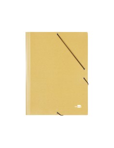 Carpeta liderpapel gomas folio 3 solapas carton prespan amarilla