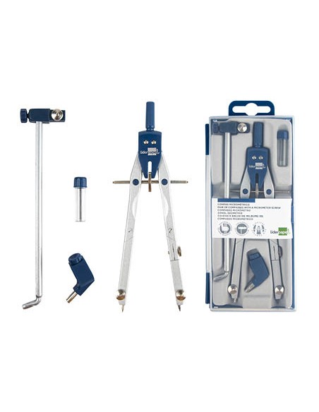 Compas liderpapel micrometrico bk 304 con adaptador y alargadera