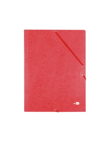 Carpeta liderpapel gomas folio 3 solapas carton simil prespan roja