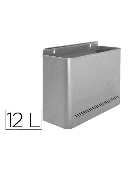 Papelera metalica 99 de pared gris 285x125x325 mm
