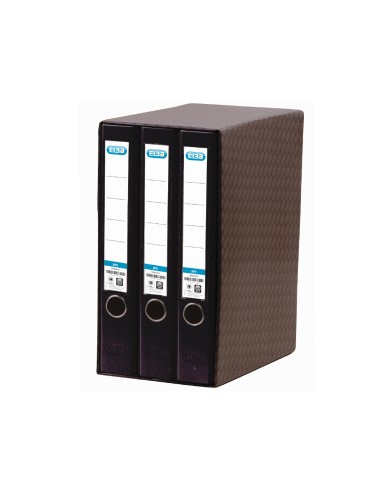 Modulo elba 3 archivadores de palanca din a4 2 anillas negro lomo de 50 mm