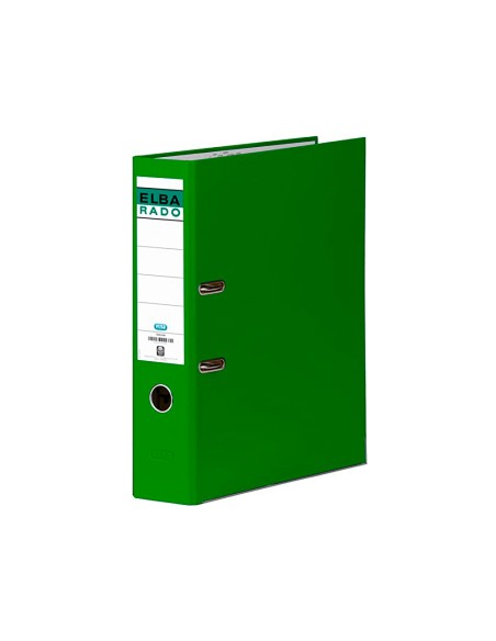 Archivador de palanca elba carton forrado din a4 verde lomo de 80 mm rado chic