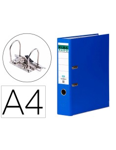 Archivador de palanca elba carton forrado din a4 azul lomo de 80 mm rado chic