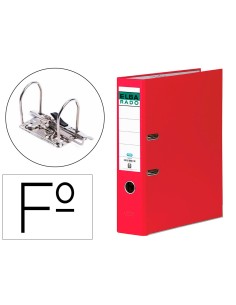 Archivador de palanca elba carton forrado folio rojo lomo de 80 mm rado chic