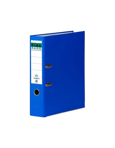 Archivador de palanca elba carton forrado folio azul lomo de 80 mm rado chic