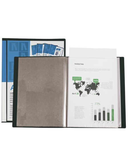 Carpeta liderpapel personaliza 37735 40 fundas canguro polipropileno din a4 negra portada y lomo personalizable