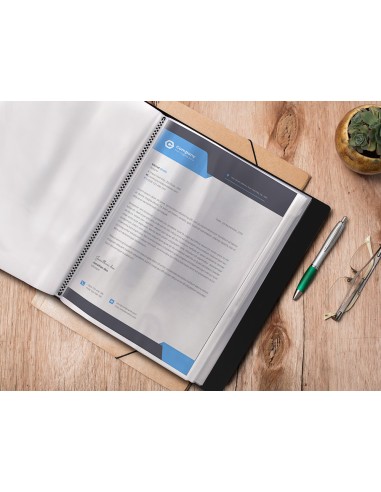 Carpeta liderpapel personaliza 37715 20 fundas canguro polipropileno din a4 negra portada y lomo personalizable