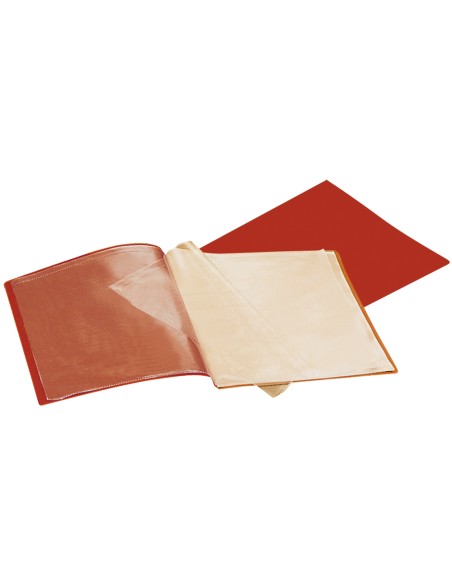 Carpeta liderpapel escaparate 37930 40 fundas polipropileno din a4 roja